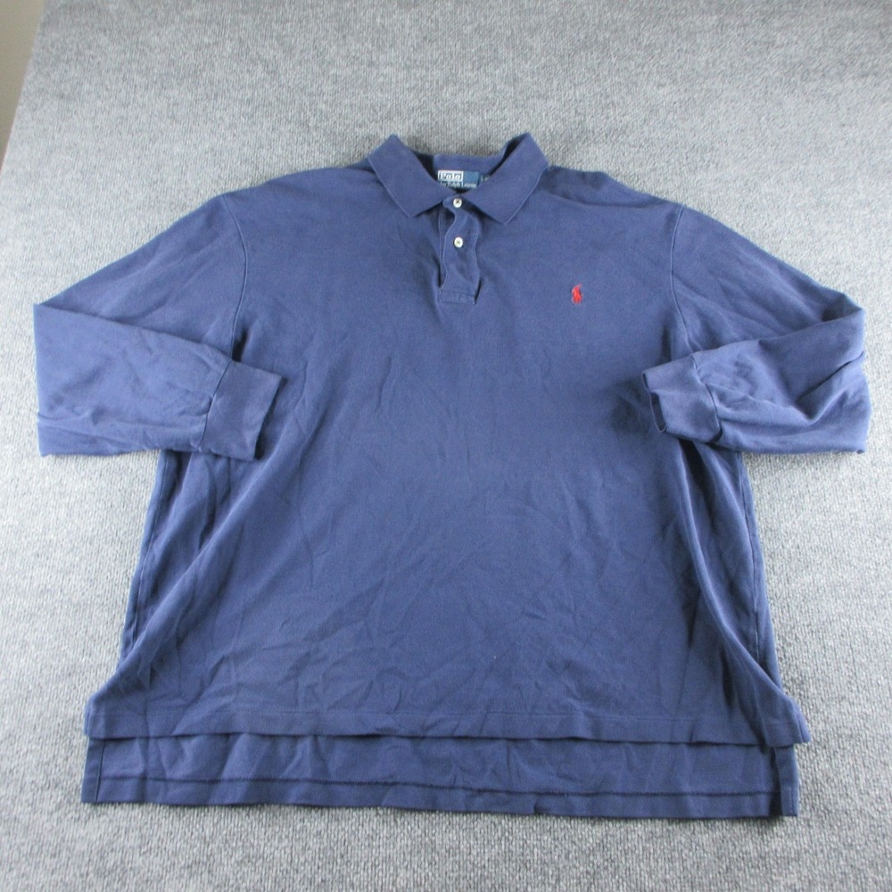 Polo By Ralph Lauren Polo Shirt‎ Mens 3XB Blue Long Sleeve Cotton Logo Casual